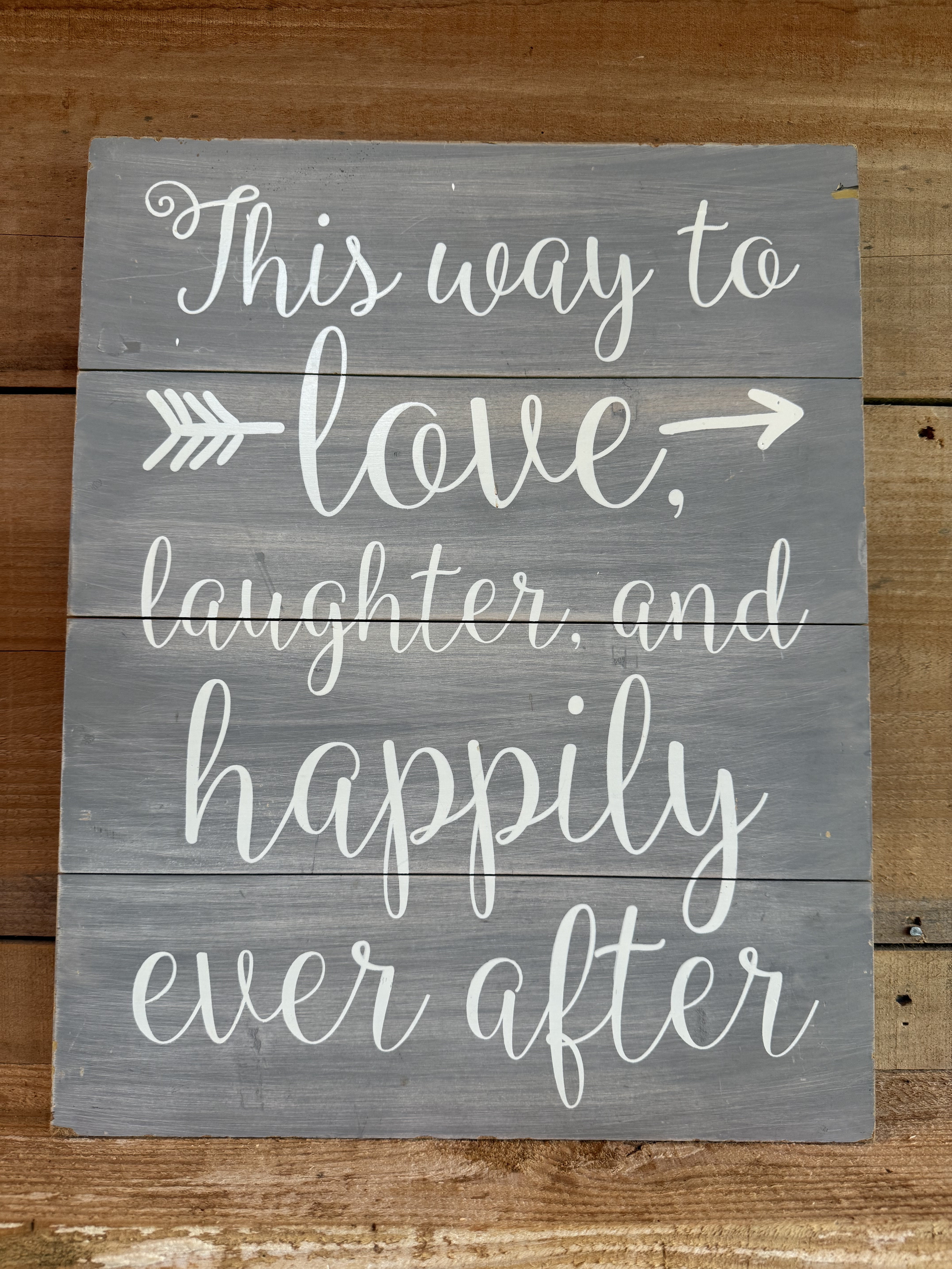 "This Way to Love" Directional Sign