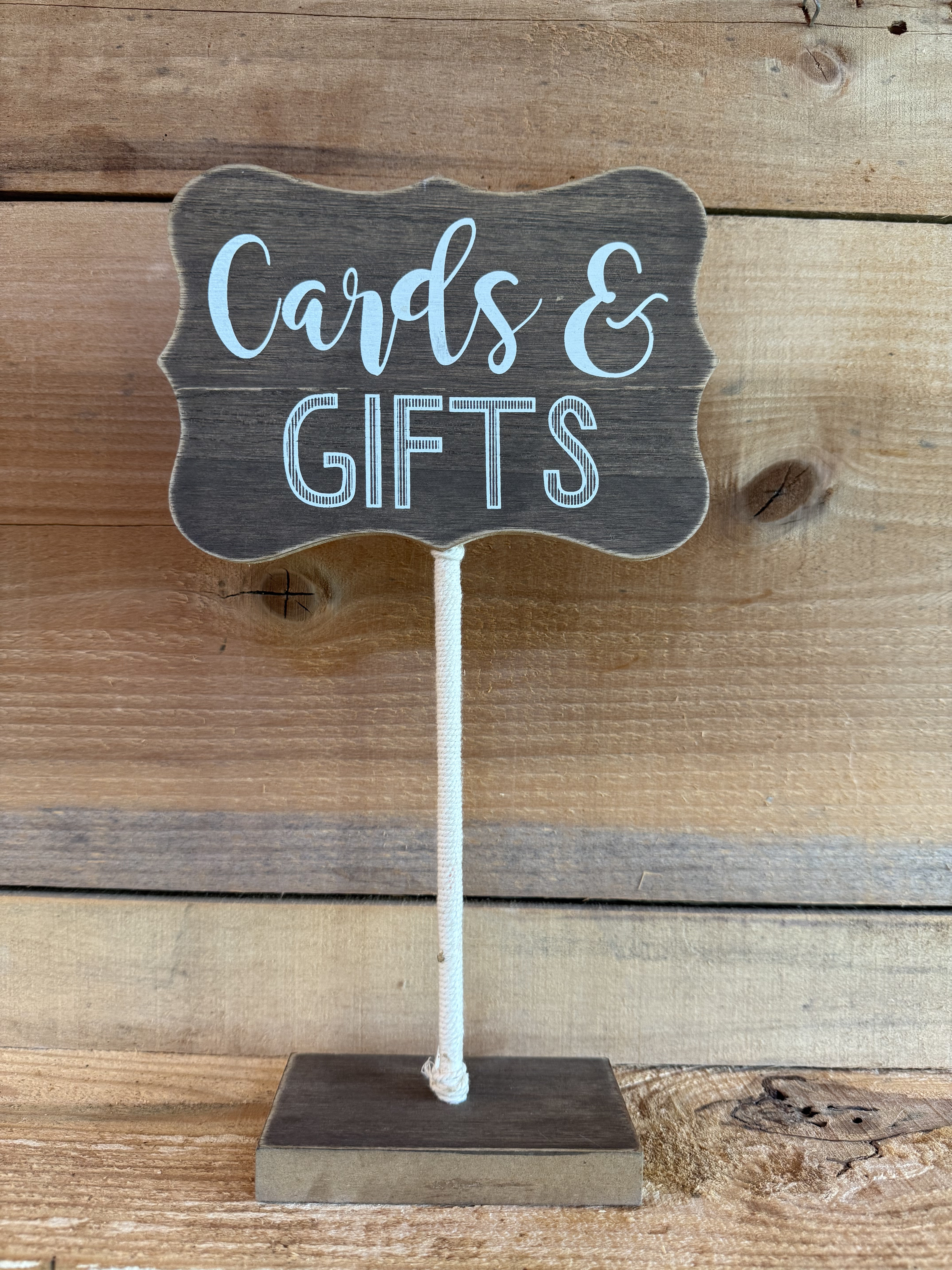 Wood "Cards & Gifts" Stand