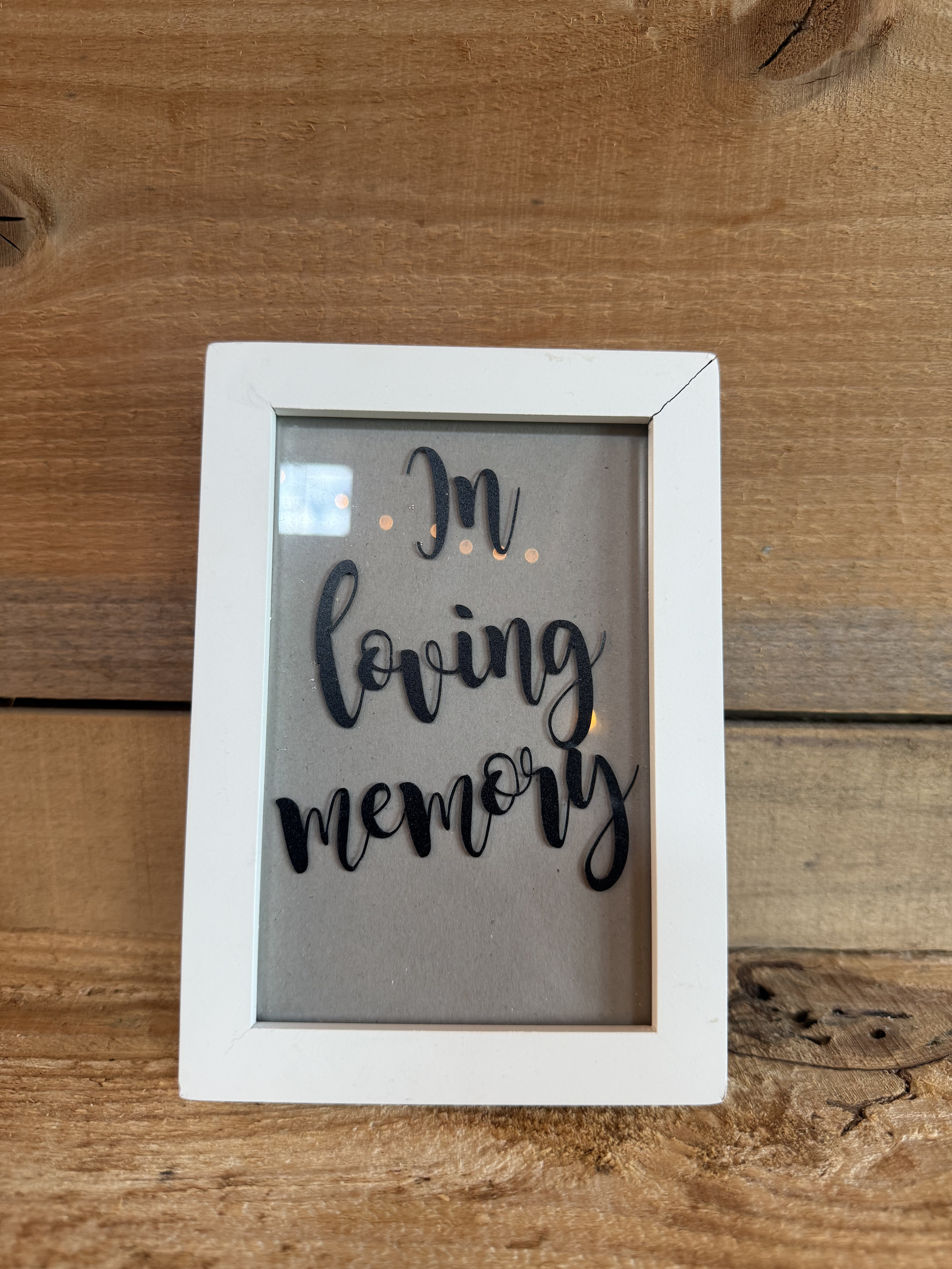 "In Loving Memory" White Frame