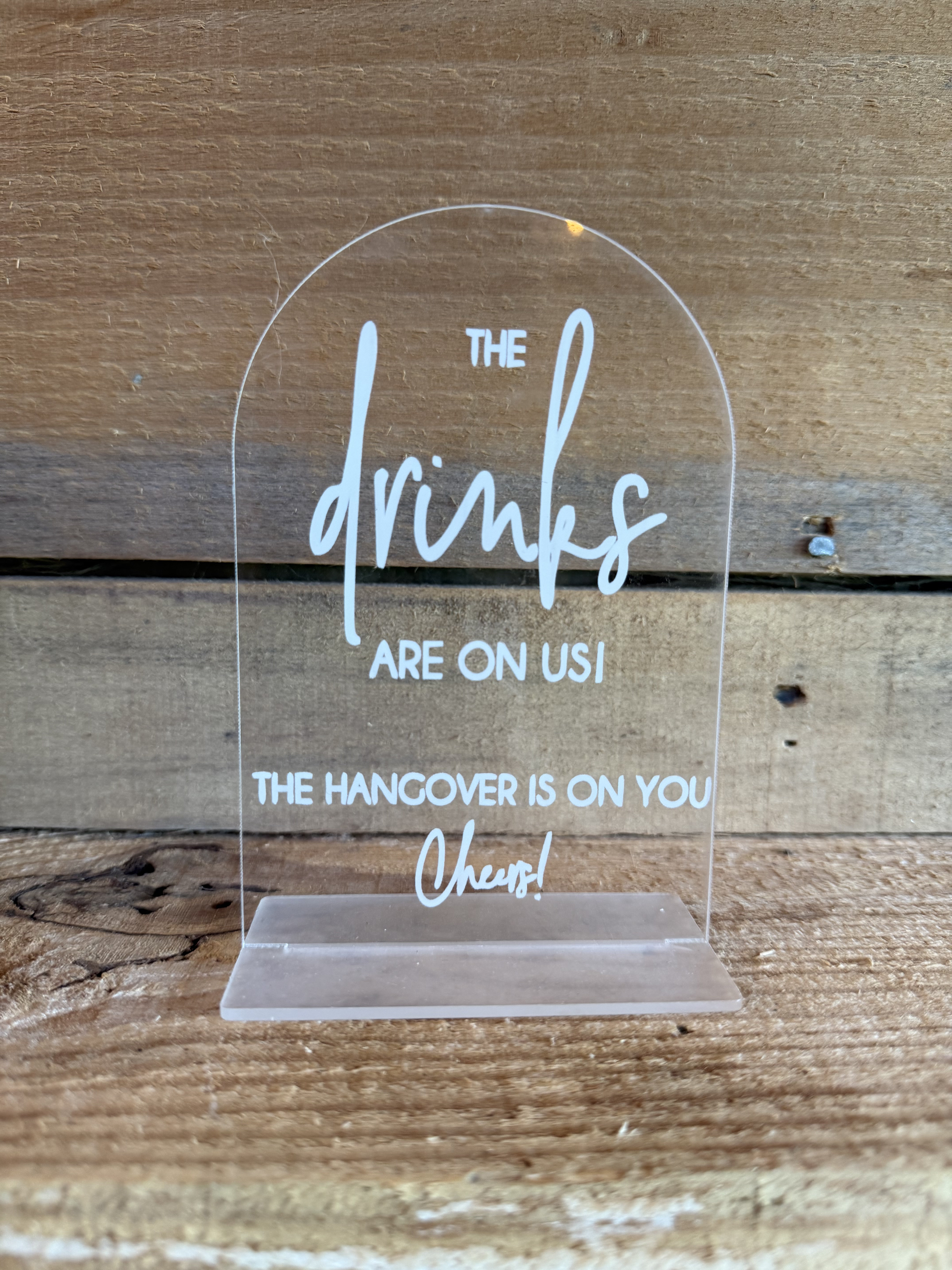 Clear Acrylic Arched Bar Sign